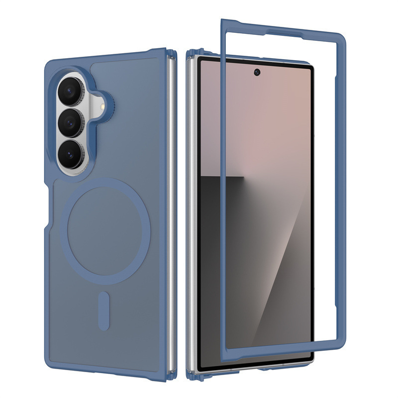 Large-Hole Skin-Feel Magnetic Suction Case for Samsung Z Flip 8, Compatible with Z Fold 8 Ultra, Foldable Z7, Flip Cover Z6