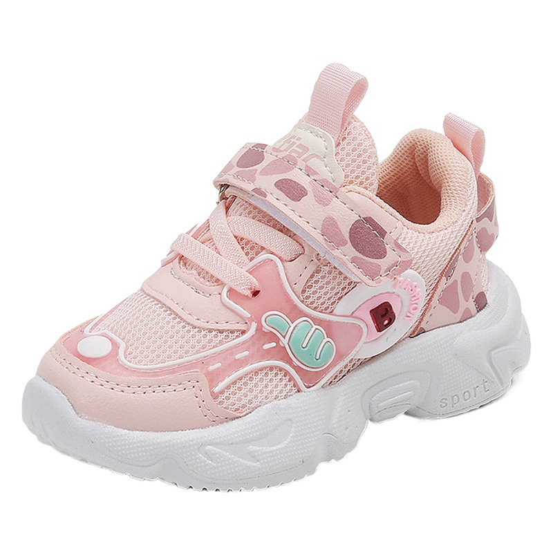 2024 primavera y otoño nuevos zapatos de Bebé Zapatos de niño de los niños de las niñas de fondo suave superficie antideslizante de malla zapatilla Generación de pelo