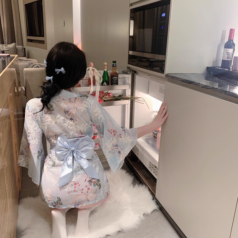 Sexy Pajamas, Large Size Japanese Kimono Suit, Small Breasts, Sexy Underwear, Temptation, Flirting, Hot Bed Passion Uniform