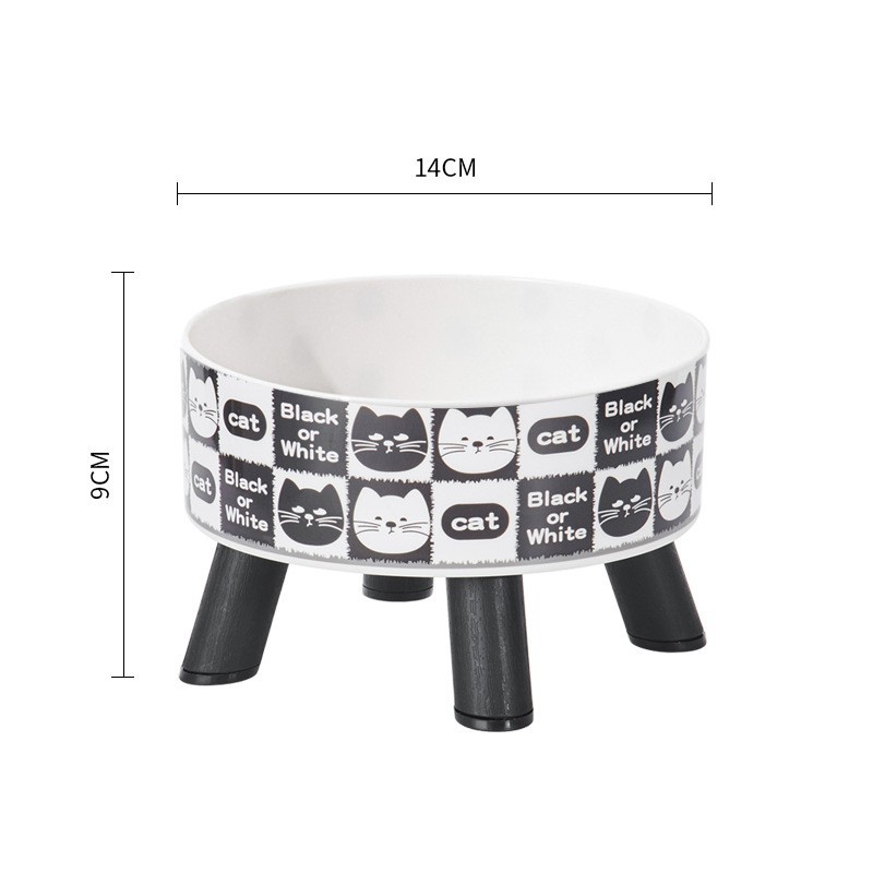 Tazón para mascotas Tazón para gatos anti-volcado Tazón para perros de acero inoxidable para mascotas Cuello para gatos Tazón para pies altos Juego de comida para perros Nuevo estilo transfronterizo