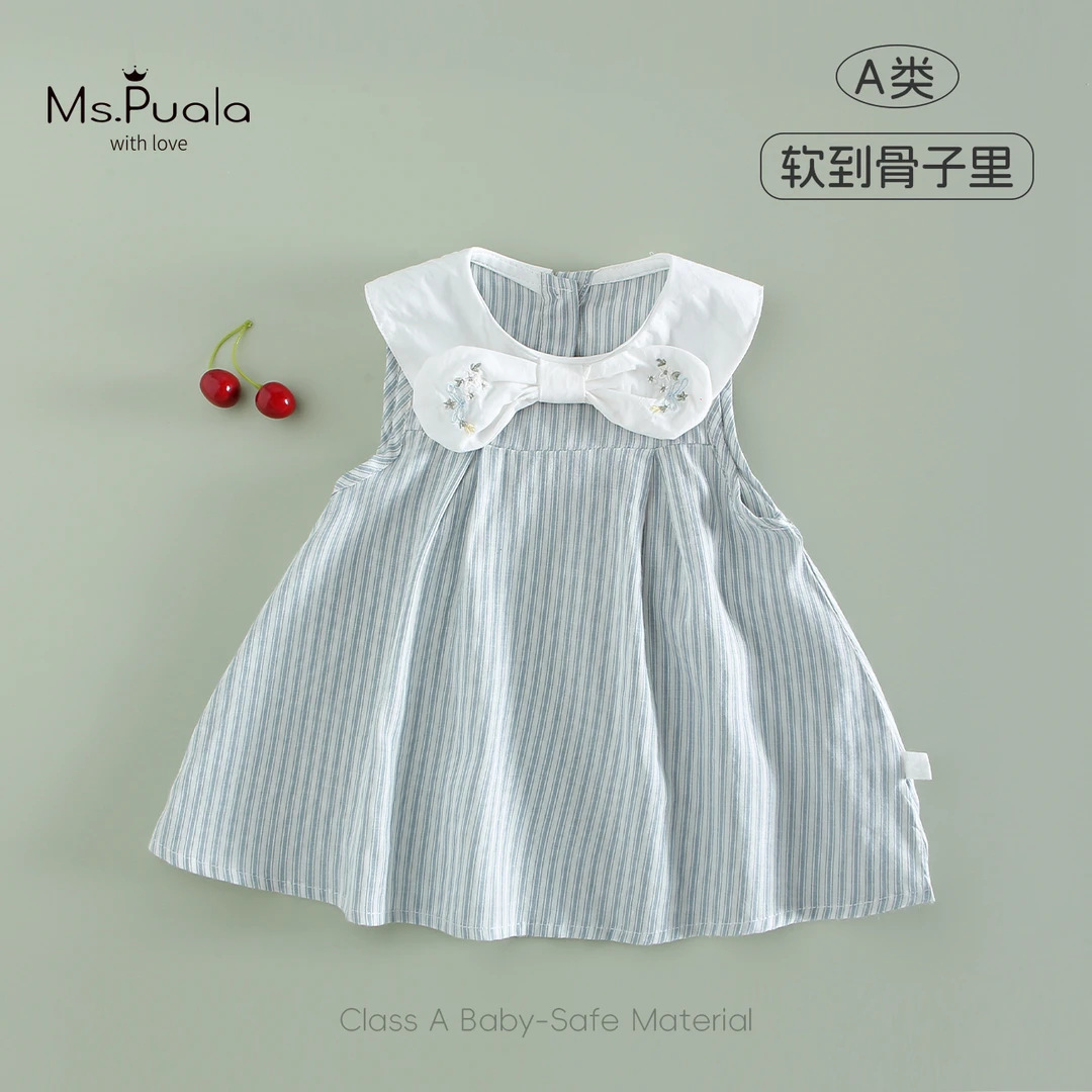 New Style Baby Girl Pastoral Versatile Infant and Children's Clothing Summer Breathable Sleeveless Skin-Friendly Comfortable and Exquisite Dress