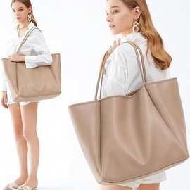 跨境热销超大号 PU 皮革手提包女式周末包购物手提包旅行钱包