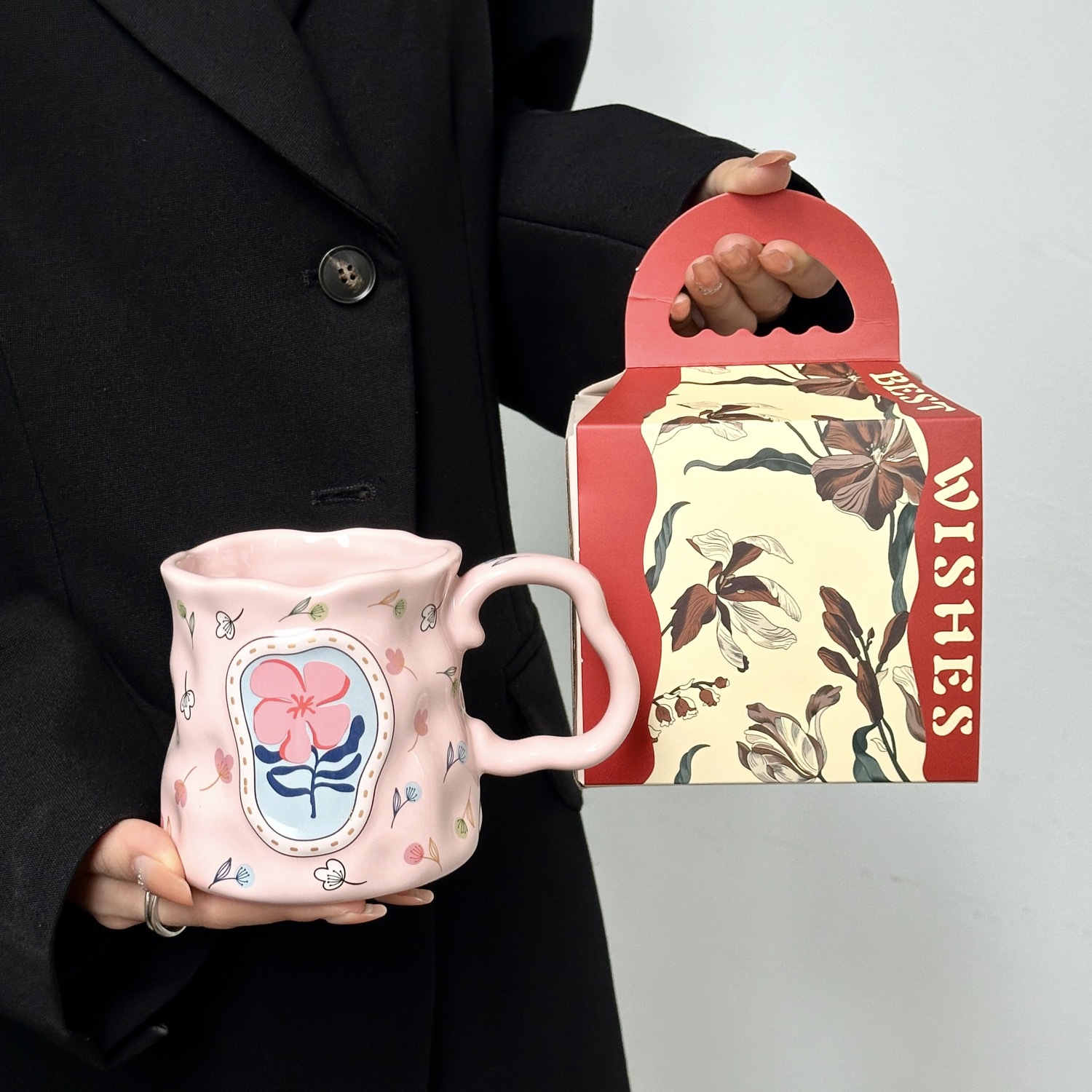 Regalo de cumpleaños de una amiga, taza de agua, nicho de diseño, taza de regalo de mano, caja de regalo retro. image 9