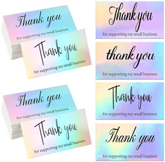 50 sheets/pack 5*9cm thank you for supporting my small business laser thank you card