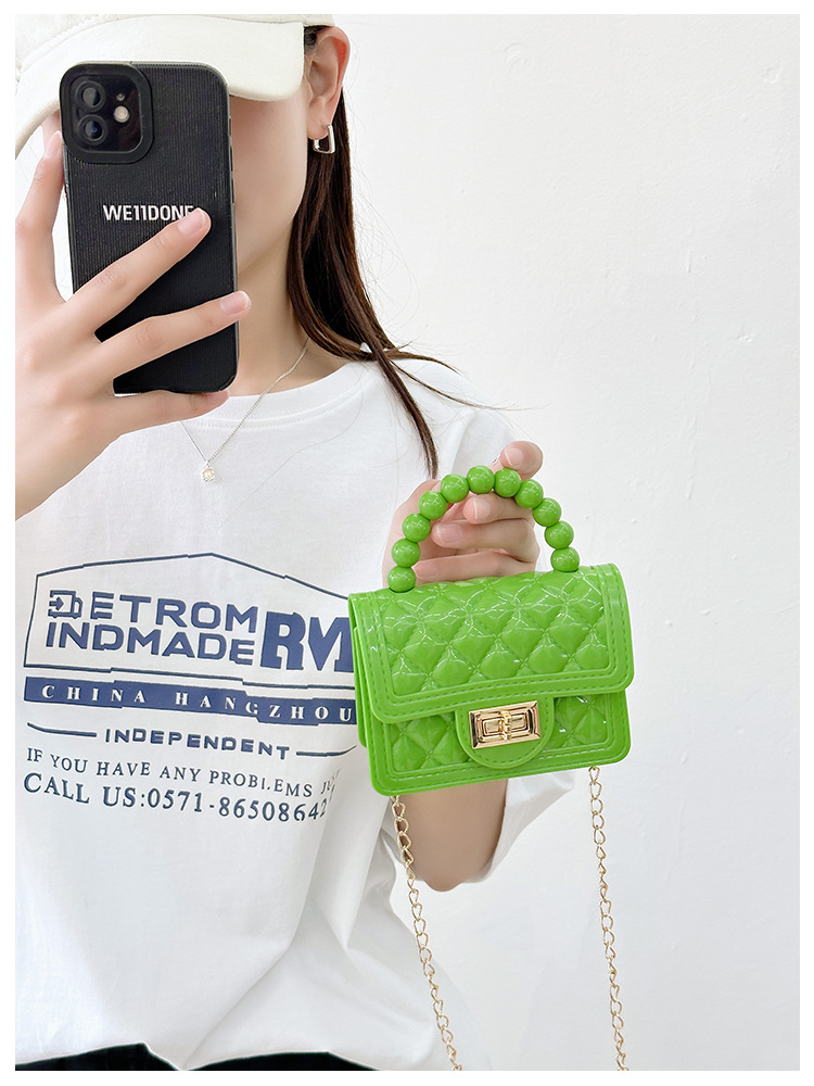 157g Weight Polyester Lining Material Flip Cover Closure Type Single Shoulder Strap Strap Type Jelly Bag Bags Type Casual, Holiday Occasion PVC Material Solid Color Pattern All Seasons Season Women's Gender Basic, Classic Style Style Square Shape Small Size Women's Small PVC Solid Color Basic Classic Style Square Flip Cover Jelly Bag 6
