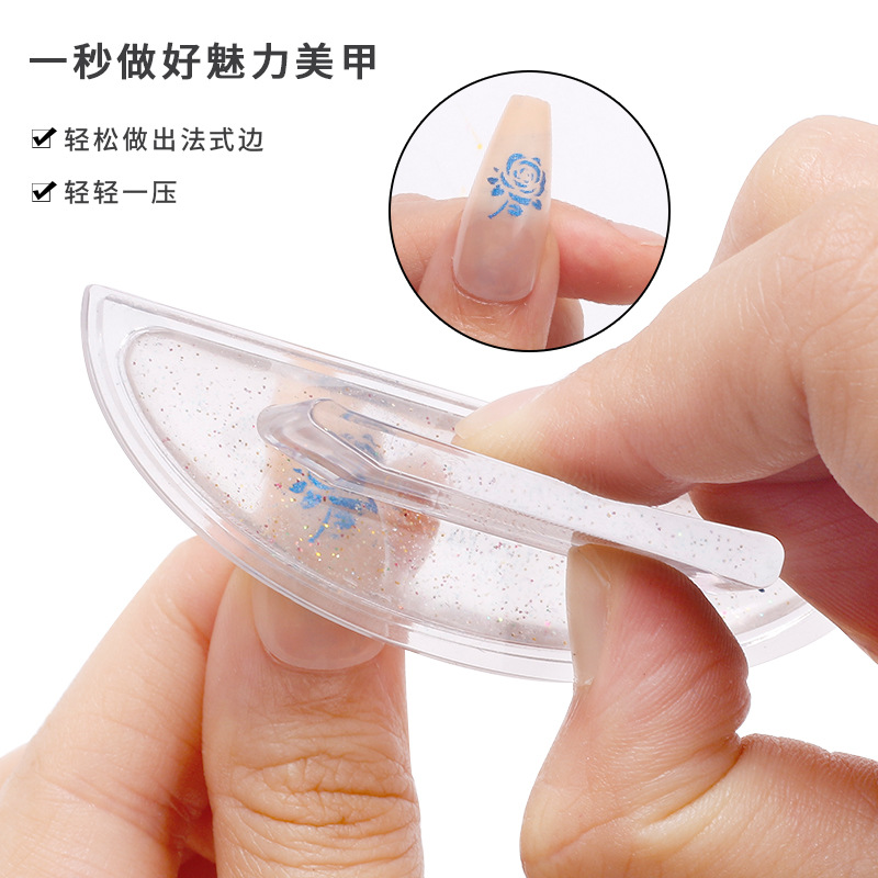 Nuevo sello de silicona curvo de uñas transfronterizo, sello de aceite de impresión, plantilla de protección ambiental, herramienta de sello de pintura de uñas