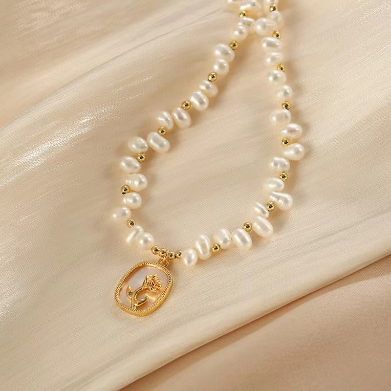 Colar de pérolas de luxo com fecho magnético para mulher_voghion.com