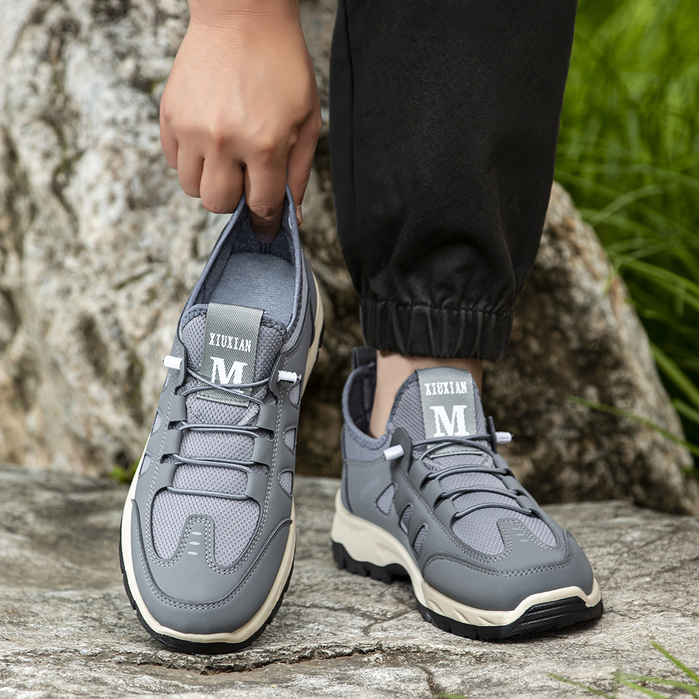 Zapatos de hombre nuevos zapatos deportivos de hombre al aire libre color sin lazos zapatos casuales cómodos zapatos ligeros transpirables de mediana edad