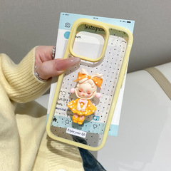 适用苹果17ProMax手机壳波点立体女孩新款iPhone15/14防摔保护套