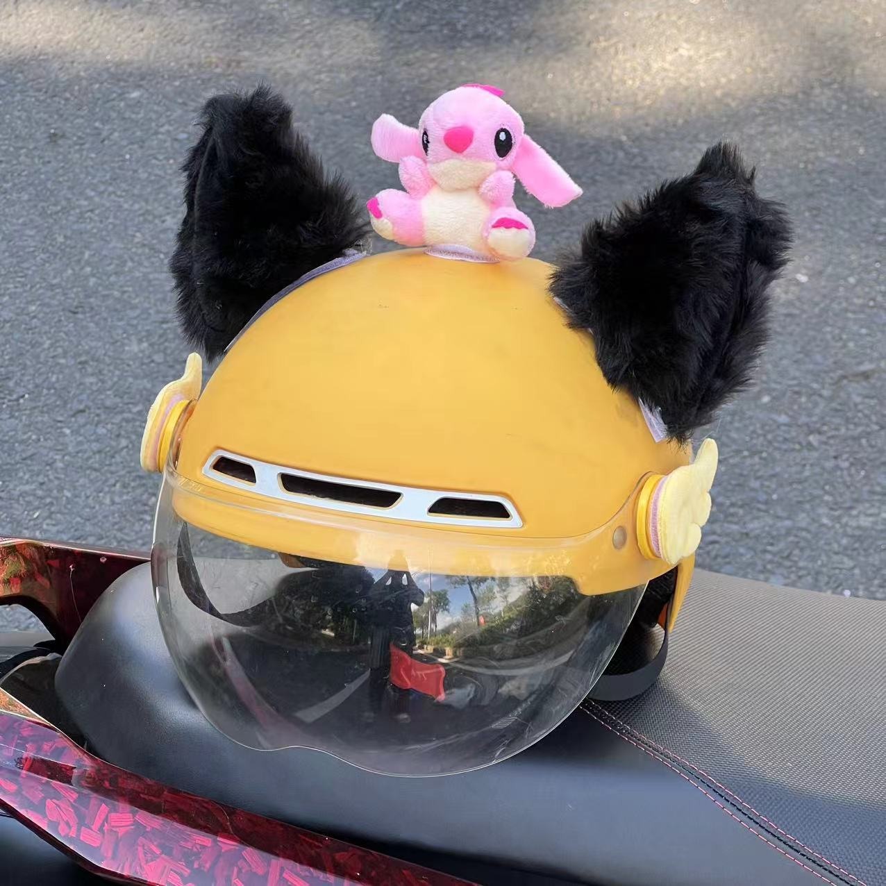 Skiing Cute Doll, Diàndòngchē Auto Parts and Accessories - stitch-pink-without-ears