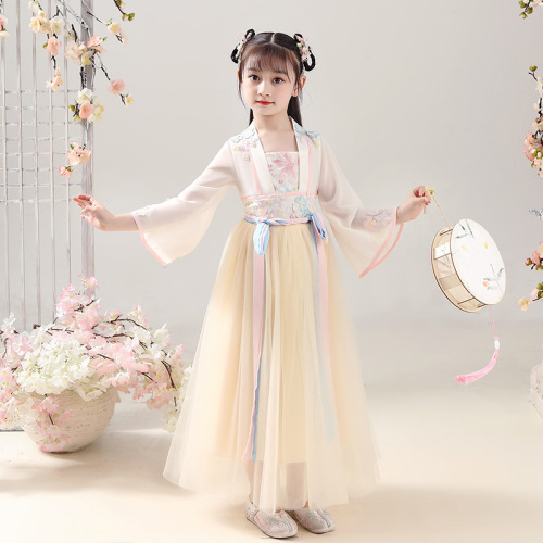 Girls chinese ancient Hanfu fairy princess cosplay dresses children ancient Tang Princess girls kimono dresses hanfu Fairy dresses