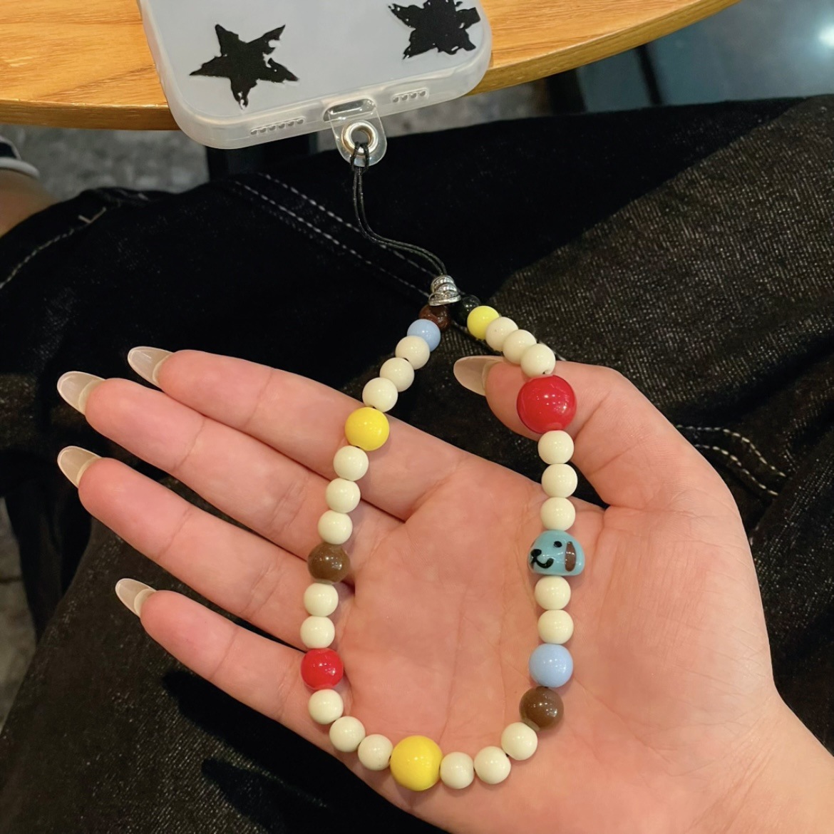 A98-대비색 개 머리 비즈