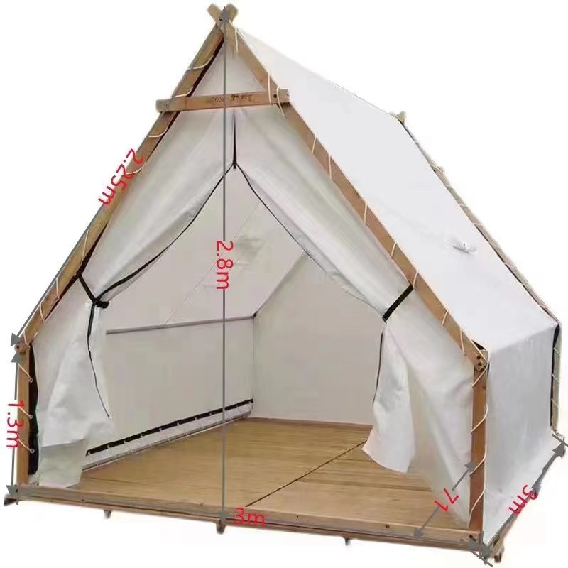 부식 방지 목재 객실 텐트-방수 옥스포드 천 크기 3*3