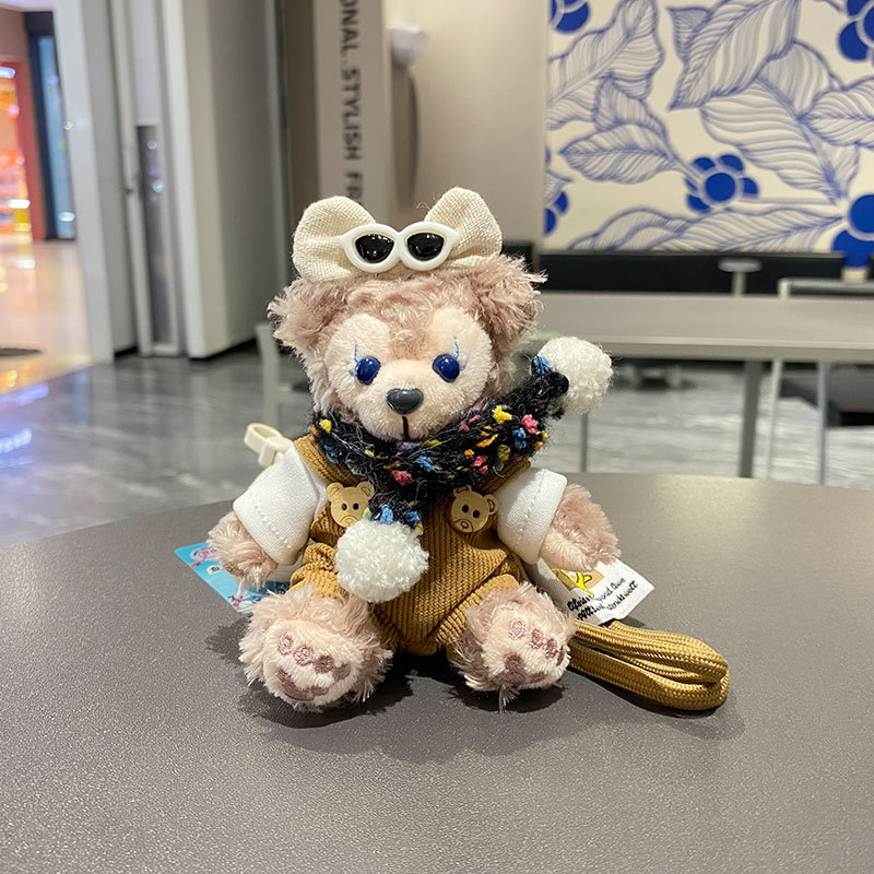 Linda muñeca de peluche Shirelimei muñeca de dibujos animados Duffy oso bolso colgante llavero de coche regalo de pareja