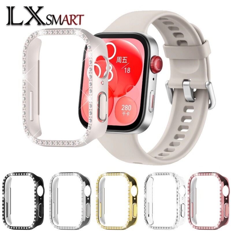 Suitable for Huawei Watch Fit3/4 Single Diamond Watch Case, Huawei Fit5 Diamond-Encrusted Hollow Watch Protective Case Suitable for Huawei Watch Fit3/4 Single Diamond Watch Case, Huawei Fit5 Diamond-Encrusted Hollow Watch Protective Case