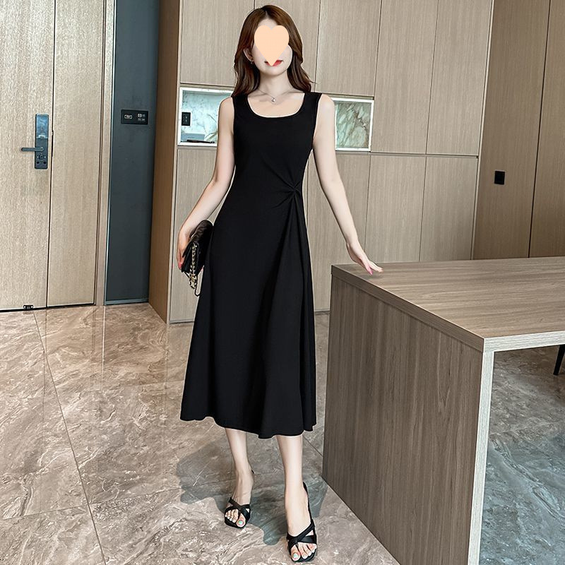 Summer Style New Slim Vest Black Dress Long Skirt Niche Design Sun Shirt Large Size Fat Summer Style New Slim Vest Black Dress Long Skirt Niche Design Sun Shirt Large Size Fat