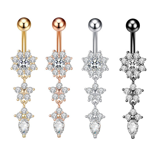 Body piercing jewelry stainless steel water drop belly button buckle pendant belly button nail belly button ring ebay hot selling high quality