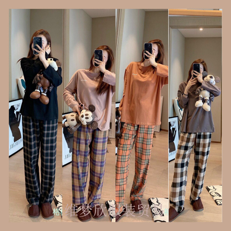 2024 Spring and Autumn New Live Korean Pajamas Women's Long Sleeve Outwear Loose Sweet Home Clothes 2024 Spring and Autumn New Live Korean Pajamas Women's Long Sleeve Outwear Loose Sweet Home Clothes