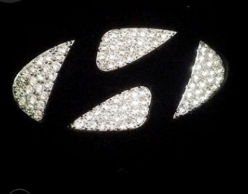 专用现代朗动名图瑞纳领动悦动ix25ix35钻石方向车标改装饰贴钻