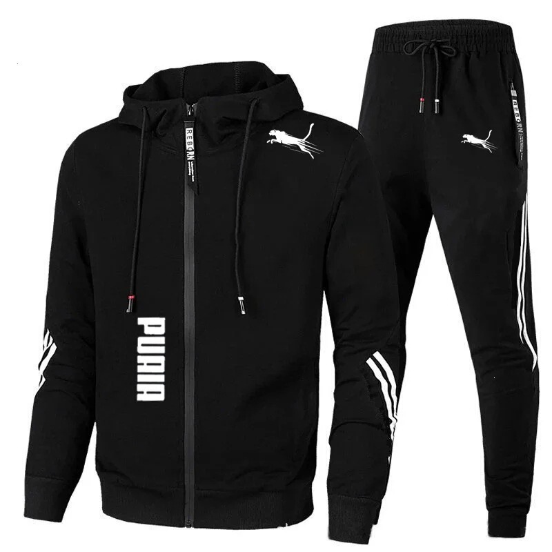 Men's Spring and Autumn Sports Suit Set, Long-Sleeve Hoodie and Joggers, 2-Piece Fitness Running Casual Wear Men's Spring and Autumn Sports Suit Set, Long-Sleeve Hoodie and Joggers, 2-Piece Fitness Running Casual Wear