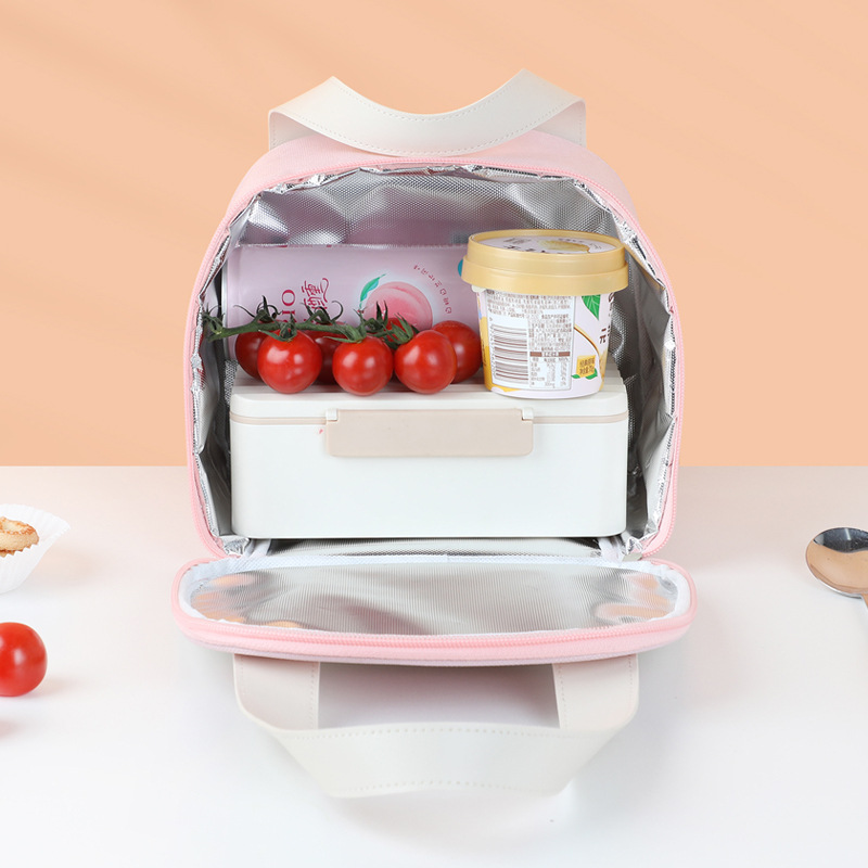 Nuevo bolso de lonchera a juego de color de dopamina, bolso de arroz con cinturón, bolso de aislamiento trapezoidal, bolso bento, bolso de viaje para el trabajo, almuerzo