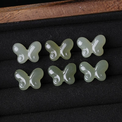 Natural Clear Water Hetian Zərgərlik ara hissələri - 14-natural-hetian-jade-small-butterfly