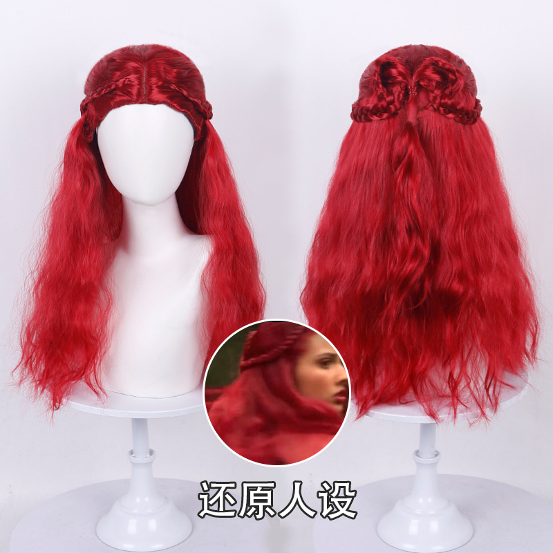 Lingqi 2026 Descendants 5 Evil Wonderland Cosplay Wig Red with Heart-Shaped Curly Long Hair Wig Lingqi 2026 Descendants 5 Evil Wonderland Cosplay Wig Red with Heart-Shaped Curly Long Hair Wig