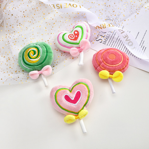 New Love Lollipop Cotton Doll Handmade DIY Hairpin Plush Brooch Accessories Material Keychain Pendant