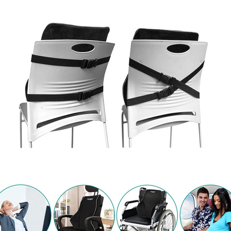 Cojín de respaldo ergonómico lumbar de coche de espuma viscoelástica al por mayor transfronteriza para silla de oficina silla de ruedas de coche