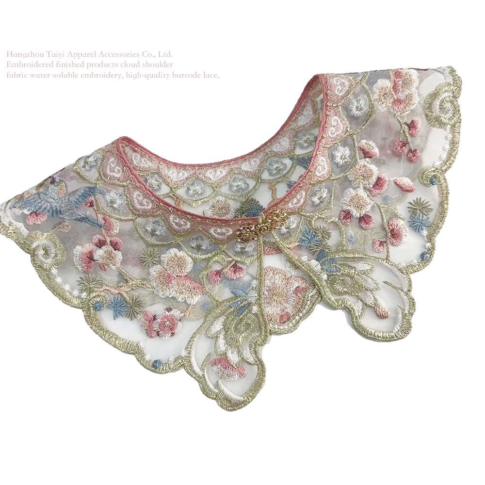 Новый национальный ветер облако плечо вышивка Hanfu Tang кружевное ожерелье водяная вышивка поддельный воротник женская мода полые кисточки