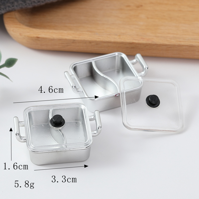 빈 사각 냄비(뚜껑 포함)