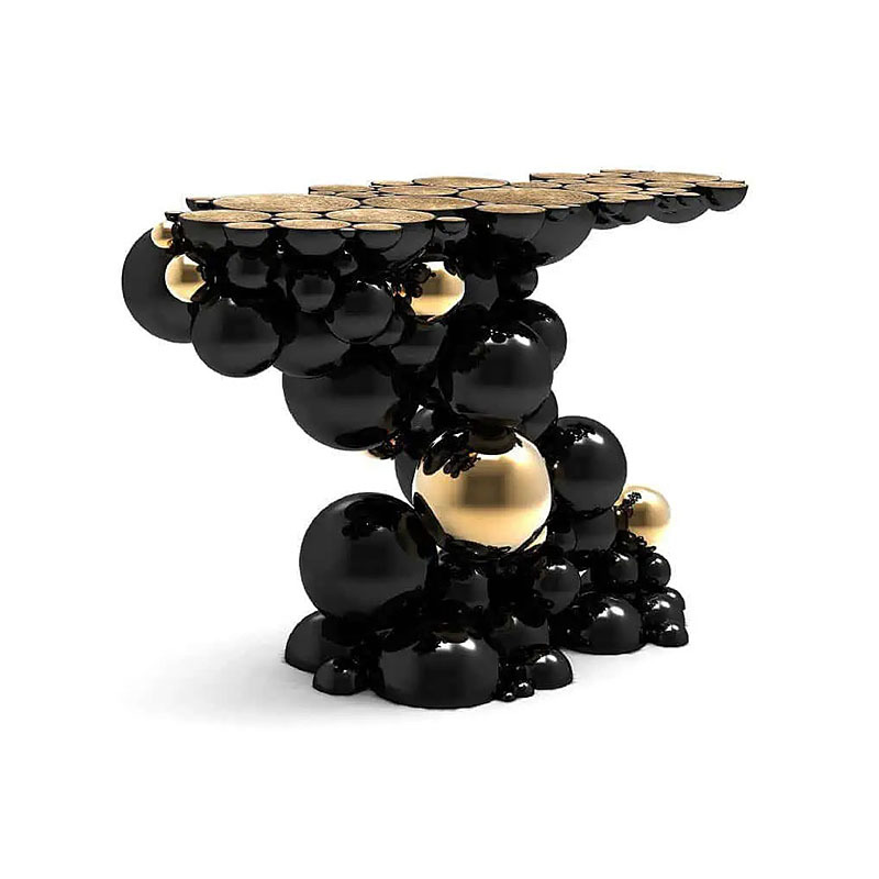 黑色金屬玄關台現代輕奢藝術感設計師條案極簡入戶不鏽鋼玄關桌