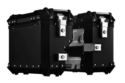 Large Corner Aluminum Alloy Side: Motorcycle trunk - 35l-left-side-saddlebag-flat-black