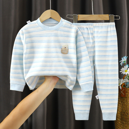 Baby autumn clothing set, boys and children's autumn clothing and autumn trousers, colorful cotton infant underwear, pure cotton, girls' home clothes, spring, autumn and winter