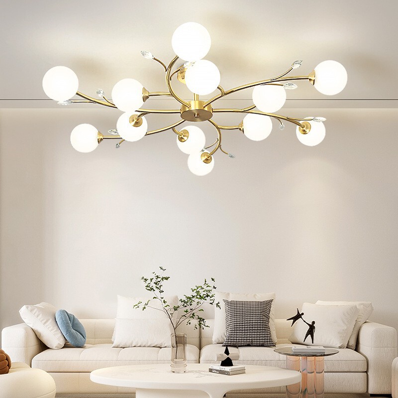 Living room half chandelier modern simple light luxury atmosphere creative 2024 new popular bedroom magic bean ceiling lamps Living room half chandelier modern simple light luxury atmosphere creative 2024 new popular bedroom magic bean ceiling lamps