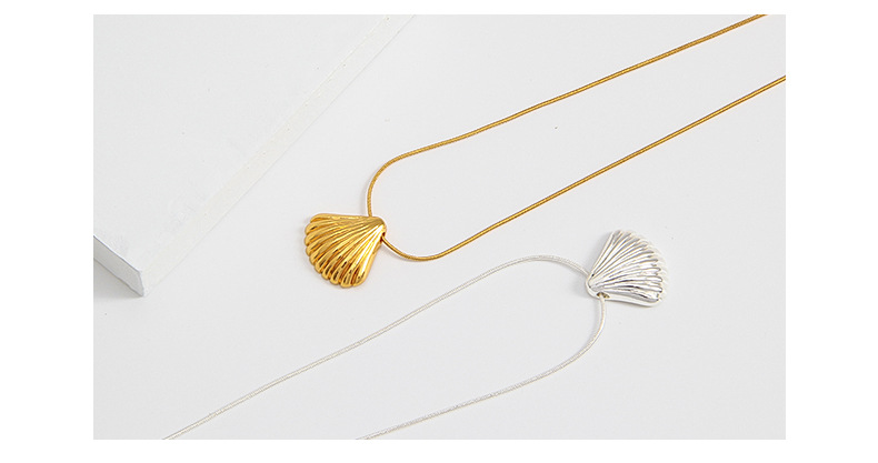 Vacation Shell Brass Plating Pendant Necklace 1 Piece