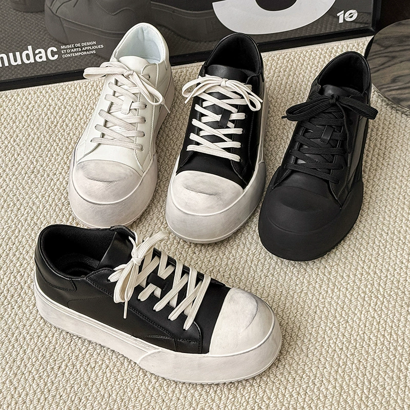 2025 новых мужских кроссовок с увеличенной высотой, повседневные и универсальные спортивные кроссовки, модные кроссовки на толстой подошве, белые кроссовки 58097 белый-J