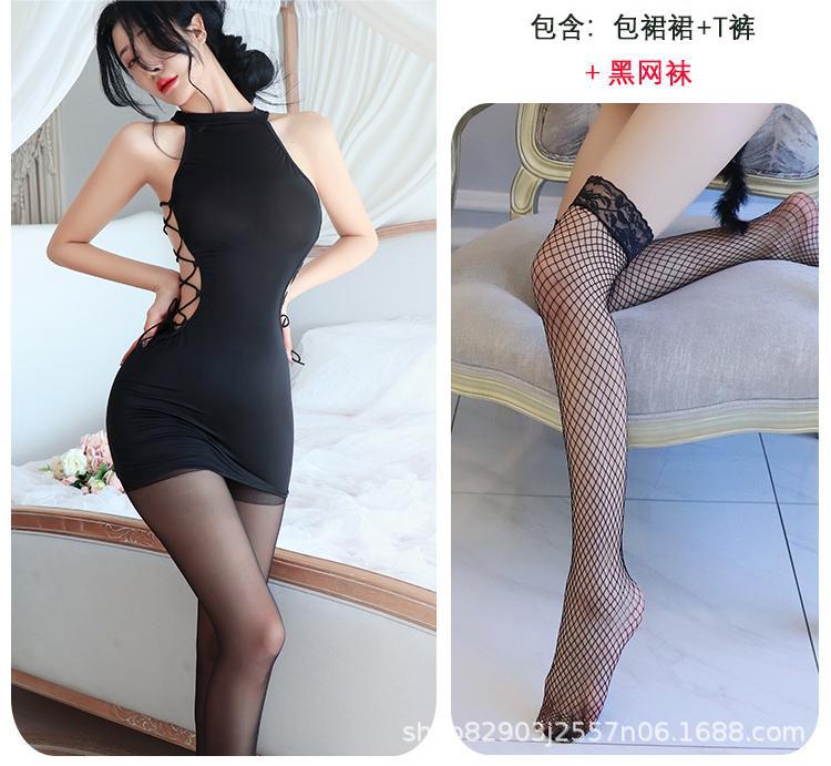블랙+블랙 망사스타킹 q1061