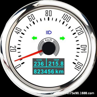 automobile instrument GPS Speedometer Odometer - 160km-white-plate