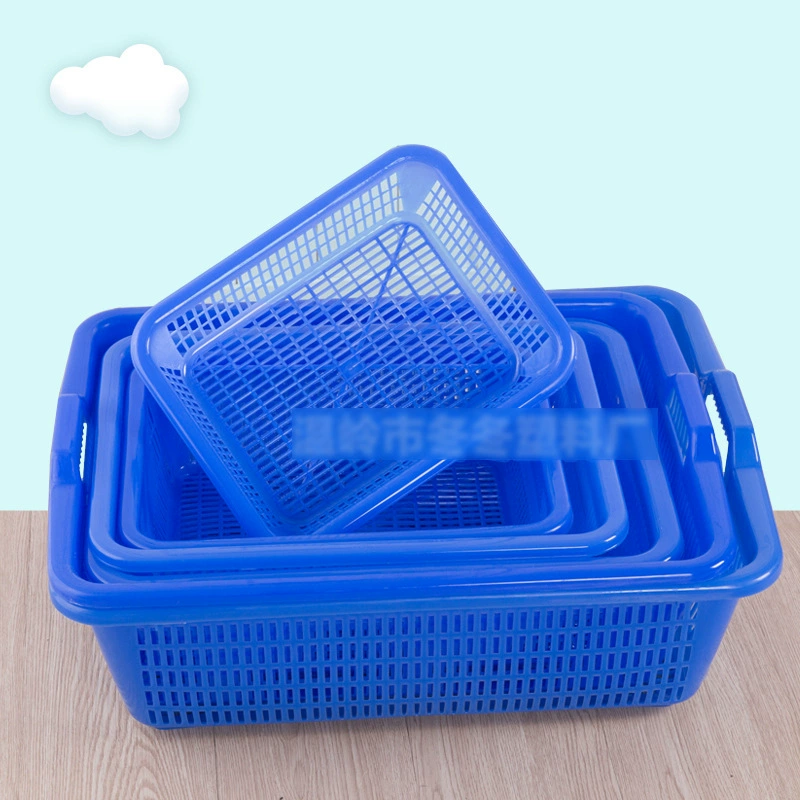 Rectangular Plastic Storage Basket, Multi-Size Vegetable Wash & Storage, Stackable
