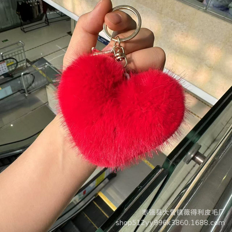 Милая имитация норки персиковое сердце любовь брелок сумка подвеска плюшевые куклы аксессуары