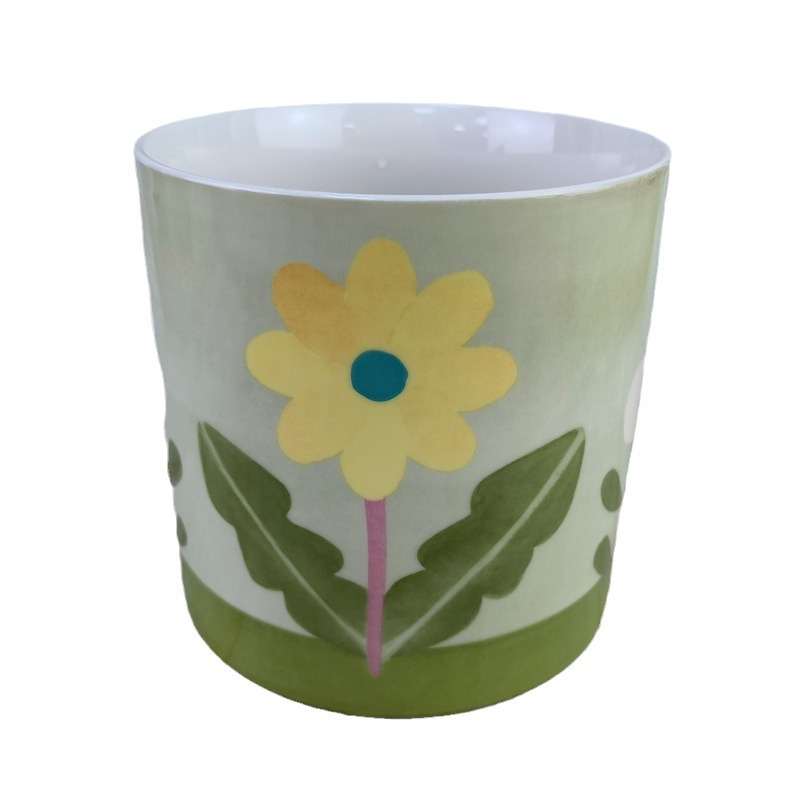 Basura de cerámica europea mesa de té cuenco de cáscara de mesa simple ventilador cuenco de basura cubo de almacenamiento de regalos de sala de estar