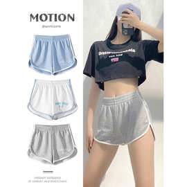 韩版超好看高腰休闲裤女夏季薄款宽松阔腿学生休闲百搭直筒短裤子