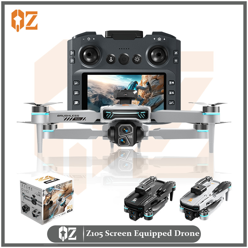 Z105 Drone Brushless 4.3inch Large Screen Remote Control Hd Dual Camera Long Battery Life Intelligent Obstacle Avoidance Remote Control Aircraft