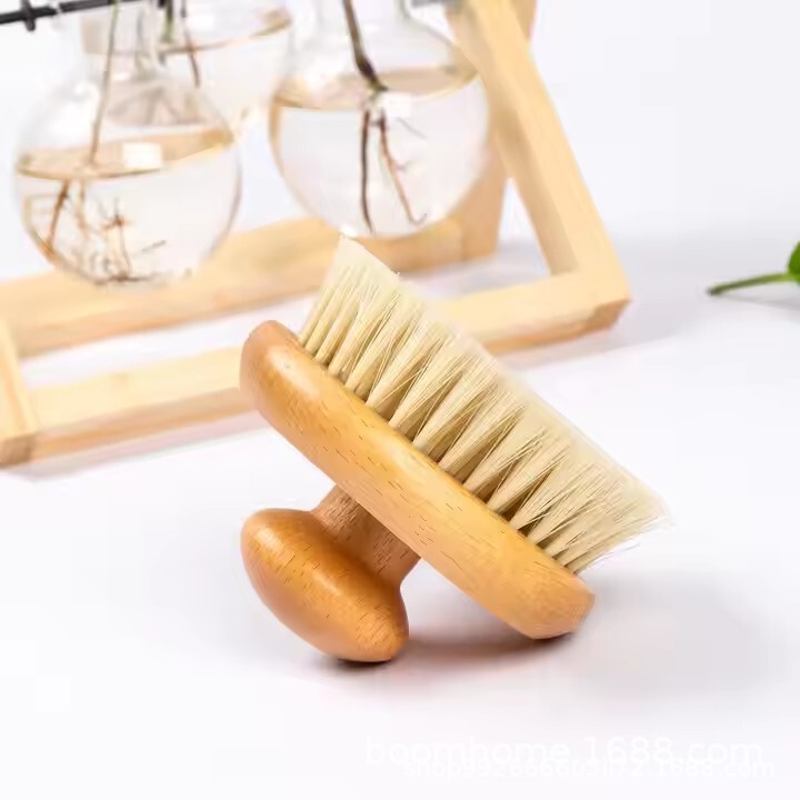 Bath Brush Customized Bamboo Massage Brush Body Care Universal Handheld Bath Brush Round Bristle Brush Wholesale