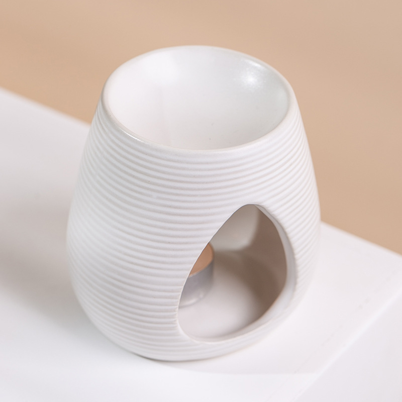 Quemador de incienso de cerámica lámpara de aromaterapia de velas de interior Quemador de incienso de hogar blanco dormitorio romántico anti-seco quema lámpara de aceite esencial