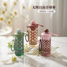 2026新款高硼硅玻璃吸管杯茶水分离杯家用杯子女高颜值大容量水杯