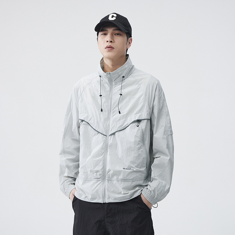 Waterproof Loose Stand-Up Collar Sun Protection Clothing Men's Mountain Style Outdoor Anti-Uv Upf50+ Light and Quick-Drying Work Jacket