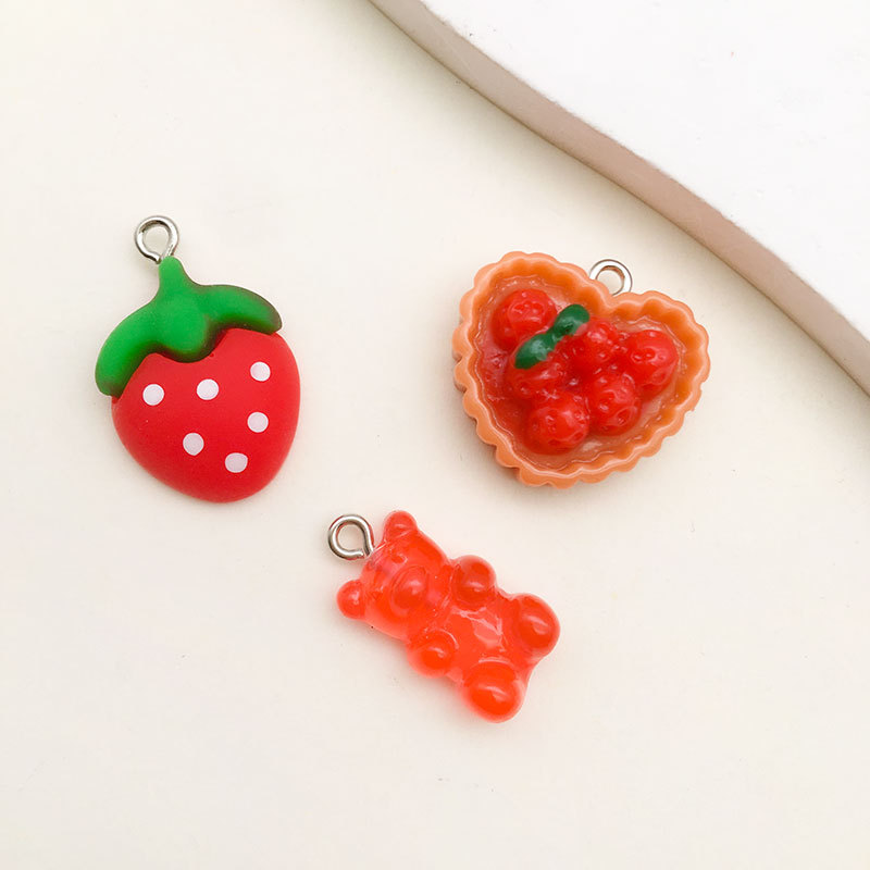 5g Weight Pendant Jewelry Making Type Top-Drilled Drill Orientation DIY Jewelry Accessories Classification Smooth Embellishment 1 Piece Quantity Resin Material Fruit, Bear Pattern Epoxy Design IG Style, Casual, Sweet Style 1 Piece Resin Fruit Bear Pendant 4
