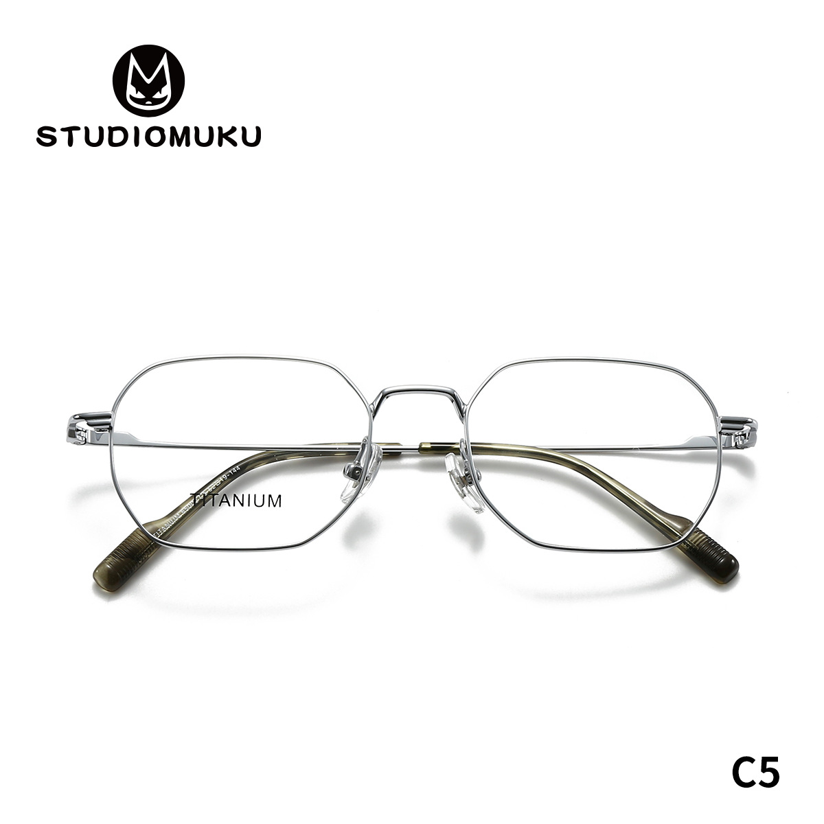 STUDIOMUKU gafas de madera cool retrógrado buen marco de gafas poligonal superligero marco de gafas minimalista